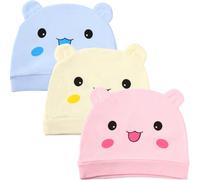 Bébé Single Layer Thin casquette enfant garcon, Newborn casquette enfant, Bonnet fœtal en coton (rose/jaune/bleu).