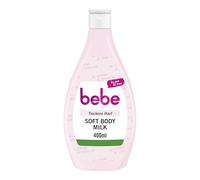 bebe Soft Body Milk Lait pour le corps 400 ml à absorption rapide avec huile de jojoba et panthénol pour peaux sèches, parfum doux, hydrate pendant 24 heures