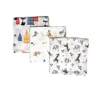 Bébé Swaddle Couverture Muslin, 47x47 (3 Pack) Couverture Muslin Réception en coton bio pour les garçons et les filles, Burp Chiffons et poussette Cover - Douche cadeaux pour bébé