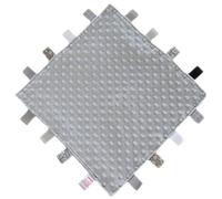 bébé taggie couette bébé confort couverture avec étiquettes sensorielles et bulle doux au toucher feuille impression motif doux sherpa satin dos landau couverture berceau wrap gris 35 cm x 35 cm