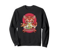 Bébé Tigre Mangeant Ramen Nouilles Kawaii Mignon drôle Sweatshirt