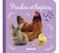 Bébé touche-à-tout - Poules et lapins - Livre matières bébé - Livre d'éveil - Imagier photo - matières à toucher - 12 mois