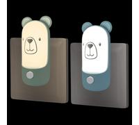 Bébé Veilleuse Enfant Prise Électrique Avec Interrupteur, Lot De 2 Lampe De Nuit Oursons Decoration Chambre Nouveau-Né Cadeau Naissance Garçon