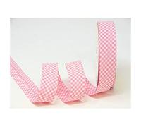 Bébé Vichy Rose et blanc Biais. 25 mm x 5 M. bébé, fille, coupe/couture/mercerie/fanions/travaux manuels/matelassage/patchwork etc. dans ruban Queen Emballage de marque baby pink gingham