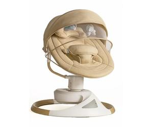 BEBE2LUXE EMY : Balancelle Bebe/Transat Bebe électrique, Effet Bois (Gris) (Beige)