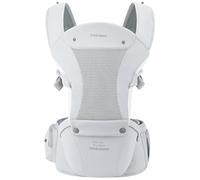 Bebear Porte-bébé pour 0 à 36 mois, sac à dos 3D Air Mesh pour nouveau-né à tout-petits, porte avant ergonomique 6 en 1 (coton gris clair)