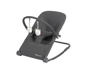 Bebeconfort Aster, transat bébé, 0-2 ans, léger (2,7 kg), pliable ultra compact, dossier réglable, arche de jeux amovible, harnais à 3 points, mode fixe, Mineral Graphite