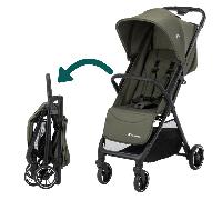 Bebeconfort Azur, poussette canne compacte, 0-3 ans (15 kg), pliage automatique à une main, panier spacieux, Mineral Green