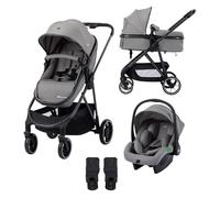 Bebeconfort Breeze Trio, Poussette 3 en 1 Avec Siège Auto, 0-22 kg (0-4 ans), Poussette Compacte et Réversible, Poussette Trio, Siège Auto i-Size, Pliage Compact, Panier Spacieux, Mineral Grey