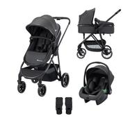BEBECONFORT BRUME Poussette 3 en 1, Assise transformable en nacelle + siège auto i-Size + habillage pluie, 0- 22kg, Mineral Graphite
