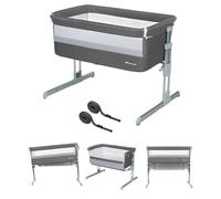 Bebeconfort Calidoo, Lit Cododo Bébé et Berceau Bébé 2-en-1, 0-6 mois (0-9 kg), Berceau Cododo Inclinable, 5 Hauteurs, Grand Matelas Rembourré, Côtés en Filet, Côté Pliable Facilement, Grey Mist