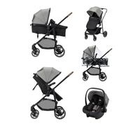 Bébé Confort Poussette 3-en-1 Haze Trio Lux - Siège auto i-Size 0-4 ans, Pliage compact, Tinted Grey