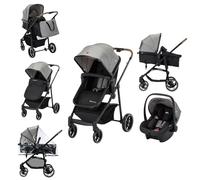 BEBECONFORT HAZE TRIO LUX Poussette 3 en 1, Nacelle + Siège auto i-Size + Habillage pluie + Sac à langer, 0-22Kg, Tinted Gray