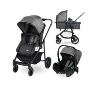 BEBECONFORT HAZE Poussette 3 en 1 i-Size ? assise transformable en nacelle + Siège auto Groupe 0+ De 0 à 22Kg, Tinted Stone gris TU