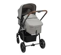 Bebeconfort Haze Trio, Poussette 3 en 1, 0-4 ans, 22 kg max, assise 2-en-1, poussette réversible et légère, siège auto bébé i-Size, pliage compact, panier spacieux, Mineral Gray