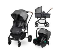 BEBECONFORT HAZE Poussette 3 en 1 i-Size ? assise transformable en nacelle + Siège auto Groupe 0+ De 0 à 22Kg, Tinted Stone gris TU