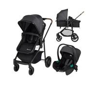 Bebeconfort Haze Trio Système de voyage 3 en 1 pour poussettes 0-4 ans max. 22 kg Siège 2 en 1 Réversible et léger Siège auto i-Size Pliable Compact Panier spacieux Gris teinté