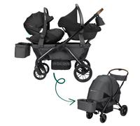 Bebeconfort Helios, Poussette Double, Tout Terrain, Compact Et Pliable, Chariot, De 0 À 4 Ans,0 À 22 Kg,Mineral Graphite Multicolore