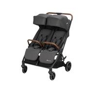 Bebeconfort Mane, Poussette Double, 0+ à 22 kg, Pliage Automatique, Inclinable À Plat, Arceau Pivotable, Harnais 5 Points, Fenêtre En Filet, Housse De Pluie, Sac De Courses (8 kg), Mineral Graphite