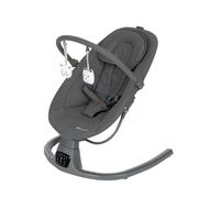 Bebeconfort Melilo Balançoire pour bébé, détection automatique de mouvement, dossier réglable, 0 à 6 mois, 12 chansons apaisantes et 5 sons de la nature, harnais à 5 points, graphite minéral