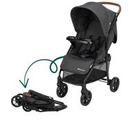 BEBECONFORT MISTY, Poussette compacte, confortable, grand panier, dès la naissance jusqu'à 4 ans,0 à 22 kg, Mineral Graphite