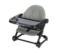 Bebeconfort Moly, Rehausseur Chaise Bébé, 6 mois-3 ans, 9-15kg, Chaise Haute Portable Légère, Pliage Compact, 3 Hauteurs, Rehausseur Enfant, Chaise Repas Bébé avec 3 Positions de Plateau, Mineral Gray