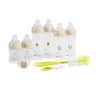 Bebeconfort Physio Air Kit complet biberons, Essentiels alimentation au biberon, 0 mois+, 6 biberons, tétine et goupillon 2-en-1, tétine de forme physiologique, design anti-coliques