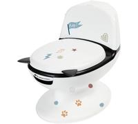 Bebeconfort Pot Bébé Toilette, Siège d'Apprentissage de la Propreté, 1-4 ans, 0-20 kg, Pare-Éclaboussures, Vrai Son de Chasse d'Eau, Cuvette Amovible, Facile à Nettoyer, Noir et Blanc