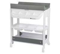 Bebeconfort Rosie - Module 2-en-1 table à langer et baignoire pour bébé, multiples compartiments de rangement, facile à déplacer, Mineral Gray