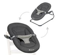 Bebeconfort Timba Baby, Transat 2-en-1, Naissance à 6 mois, 0-9 kg, Kit nouveau-né pour chaise haute bois Timba, 2 positions d'inclinaison, Siège molletonné, Harnais 3 points, Tinted Graphite