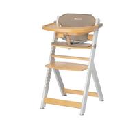 Bebeconfort Timba + Coussin, Chaise Haute Bébé Evolutive, 6 Mois - 10 Ans, Jusqu'à 30 kg, Plateau Amovible, Assise/Repose-pieds Réglables, Compatible avec Timba Baby, Light Wood, Beige