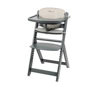 Bebeconfort Timba + Coussin, Chaise Haute Bébé Evolutive, 6 Mois - 99 Ans, Jusqu'à 110 kg, Plateau Amovible, Assise/Repose-pieds Réglables, Compatible avec Timba Baby, Grey Mist