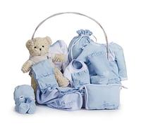 BebeDeParis Coffret Bébé Personnalisé, Panier Complet de Qualité pour Naissance, Coffret Cadeau Garçon/Fille, Présentation Luxe, Idéal Cadeau, Baby Shower (Coffret Complet, Bleu)