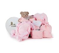 BebeDeParis Coffret Bébé Personnalisé, Panier Complet de Qualité pour Naissance, Coffret Cadeau Garçon/Fille, Présentation Luxe, Idéal Cadeau, Baby Shower (Coffret Rêver, Rose)