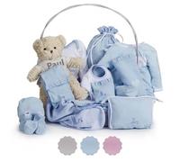 BebeDeParis. Coffret Cadeau bébé Classique Pleine avec Ours - Panier Cadeau Nouveau-né- Coffret Cadeau Naissance - Coffret vêtement bébé - Bouquet de Naissance - Taille 3/6 Mois (Bleu)