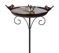 Bebedero Para Aves De Suelo - Cuenca Decorativa Estilo Antiguo | Fuente Para Aves Bebedero Portátil Impermeable Decorativo Jardines Balcones Y Terrazas Con Diseño Poco Profundo Para Atraer Fauna