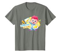 Bebefinn Learning, C'est Amusant ! Finn Kids T-Shirt, Enfant, Vert Kaki chiné, 2 Ans