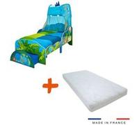 BEBEGAVROCHE Lit Enfant Dinosaure avec Ciel de lit et tiroir de Rangement + Matelas Multicolors G