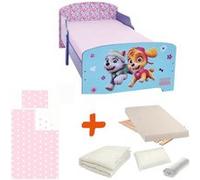 BEBEGAVROCHE Pack lit complet Premium Pat'Patrouille violet - Stella et Everest Lit+matelas+drap housse+parure de lit+couette+oreiller Bleu G
