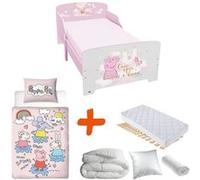 BEBEGAVROCHE Pack Lit Peppa Pig avec Matelas et Textile complet - couchage 140x70 cm Rose G