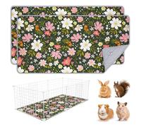 BeBeJoJo Lot De 2 Tapis Lavables Et Réutilisables pour Cage De Cochon D’Inde, Doublures Absorbantes pour Pipi, Tapis pour Petits Animaux, Lapins Et Hamsters