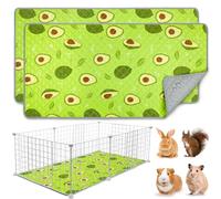 BeBeJoJo Lot de 2 tapis lavables pour cage de cochon d'Inde, réutilisables, imperméables, super absorbants, vert, 120 x 60 cm