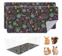 BeBeJoJo Lot de 2 tapis lavables pour cage de cochon d'Inde, réutilisables, imperméables, super absorbants, noirs, 120 x 60 cm