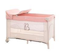BEBELISSIMO - Lit parapluie bébé - lit pliant - dès la naissance - Fais dodo - 2 niveaux - table à langer - rose