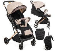 Bebelissimo - Poussette bébé Citadine Ultra Compacte - De 0 à 36 mois - Nola - beige