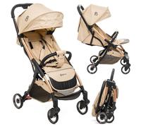 Bebelissimo - Poussette bébé Citadine Ultra Compacte - De 0 à 36 mois - Teano - beige