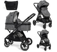 Bebelissimo - Poussette transformable - combinée - convertible - 2 en 1 -poids 0-22kg - Nicea - gris