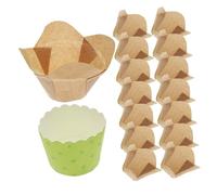 BEBEMOKO 100 pièces Lot de Caissettes Cupcake Lotus Papier Cuisson Moyen Liners Jetables Antiadhésifs pour Muffins et Gâteaux Résistants Graisse Usage Pâtisserie et Fête