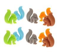 BEBEMOKO 10Pièces Marqueurs de Vin Silicone Charms de Tasse à Vin Écureuil Identificateurs de Verres à Vin Décoratifs