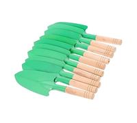 BEBEMOKO 10pièces Pelles De Jardin à Manche Bois Truelles Ergonomiques Multifonctions pour Plantation Désherbage Et Ameublissement du Sol Outils Pratiques pour Jardinage